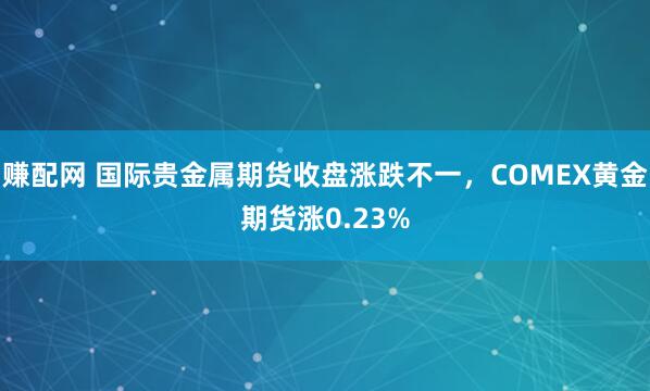 赚配网 国际贵金属期货收盘涨跌不一，COMEX黄金期货涨0.23%